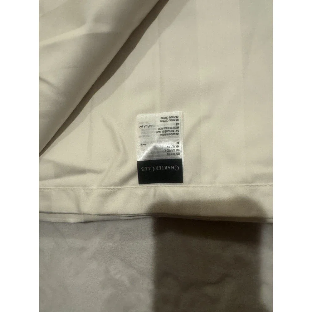Charter Club Queen Flat Bedsheet 100% Cotton Made In Green